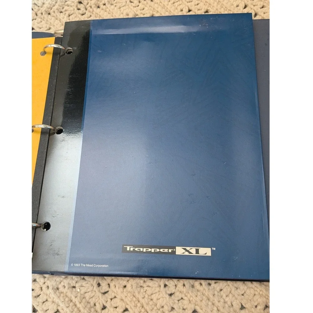 Vintage 1993 Mead Trapper Keeper XL Blue Textured Binder Neatbook Notebook 90s